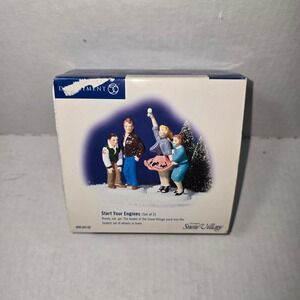 Department 56 Original Snow Village START YOUR ENGINES - set of 2 #55132‎ NIB